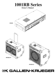 RBH Sound 1001RB/115 Speaker User Manual