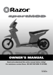 Razor 15130412 Motorcycle User Manual