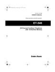 Radio Shack ET-546 Cordless Telephone User Manual