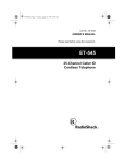 Radio Shack ET-545 Cordless Telephone User Manual