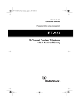 Radio Shack ET-537 Cordless Telephone User Manual