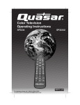 Quasar SP3234, SP3234U CRT Television User Manual