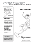 ProForm PFEL05807 Exercise Bike User Manual