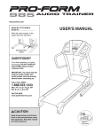 ProForm 985 Treadmill User Manual