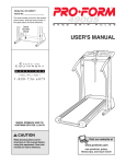 ProForm 831.299371 Treadmill User Manual