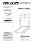 ProForm 831.299251 Treadmill User Manual