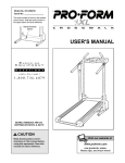 ProForm 831.299210 Treadmill User Manual