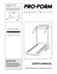 ProForm 831.298061 Treadmill User Manual