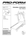 ProForm 831.24813.0 Treadmill User Manual