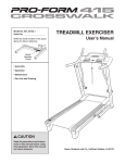 ProForm 831.24723.1 Treadmill User Manual