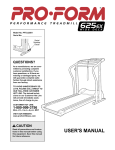 ProForm 625 EX Treadmill User Manual