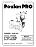 Poulan 96198002900 Snow Blower User Manual