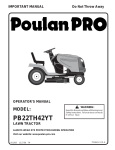 Poulan 96042004100 Lawn Mower User Manual