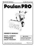 Poulan 435356 Snow Blower User Manual