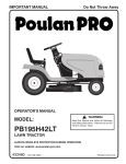 Poulan 433480 Lawn Mower User Manual