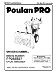 Poulan 428550 Snow Blower User Manual