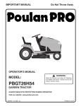 Poulan 423349 Lawn Mower User Manual