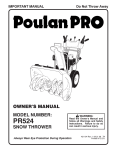 Poulan 421104 Snow Blower User Manual