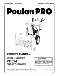 Poulan 418971 Snow Blower User Manual