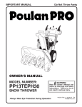 Poulan 416751 Snow Blower User Manual