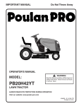 Poulan 404655 Lawn Mower User Manual