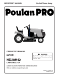 Poulan 403444 Lawn Mower User Manual