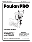 Poulan 192046 Snow Blower User Manual