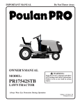 Poulan 183044 Lawn Mower User Manual