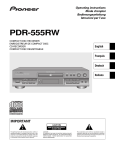 Pioneer PDR-555RW CD Player User Manual