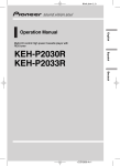 Pioneer KEH-P2030R Cassette Player User Manual