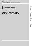Pioneer GEX-P5750TV TV Receiver User Manual
