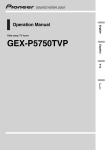 Pioneer GEX-P5750TVP TV Receiver User Manual