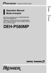 Pioneer DEH-P580MP Speaker User Manual