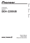 Pioneer DEH-2200UB Car Stereo System User Manual