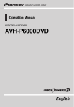 Pioneer AVH-P6000DVD Car Video System User Manual