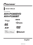 Pioneer AVH-P3300BT Car Video System User Manual