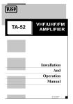 Pico Macom TA-52 Stereo Amplifier User Manual