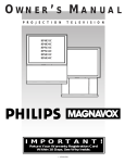 Philips 8P4831C Projection Television User Manual