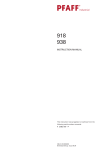 Pfaff 918 Sewing Machine User Manual