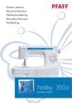 Pfaff 350P Sewing Machine User Manual