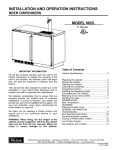 Perlick H Series Beverage Dispenser User Manual