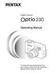 Pentax Optio 230 Digital Camera User Manual