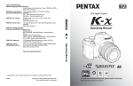 Pentax K Series K-x Digital Camera User Manual