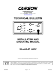 Pelco SA-400-85 Stereo Amplifier User Manual