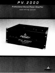 Peavey PV 2000 Stereo Amplifier User Manual