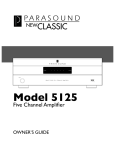 Parasound 5125 Stereo Amplifier User Manual