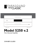 Parasound 275 Stereo Amplifier User Manual