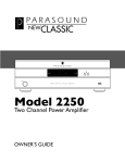 Parasound 2250 Stereo Amplifier User Manual