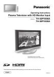 Panasonic TH-50PV500A Flat Panel Television User Manual