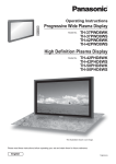 Panasonic TH-42PWD8WS Flat Panel Television User Manual